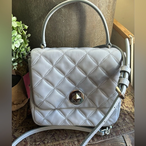 Authentic KATE SPADE Quilted leather turn lock flap satchel/Crossbody - Picture 2 of 13